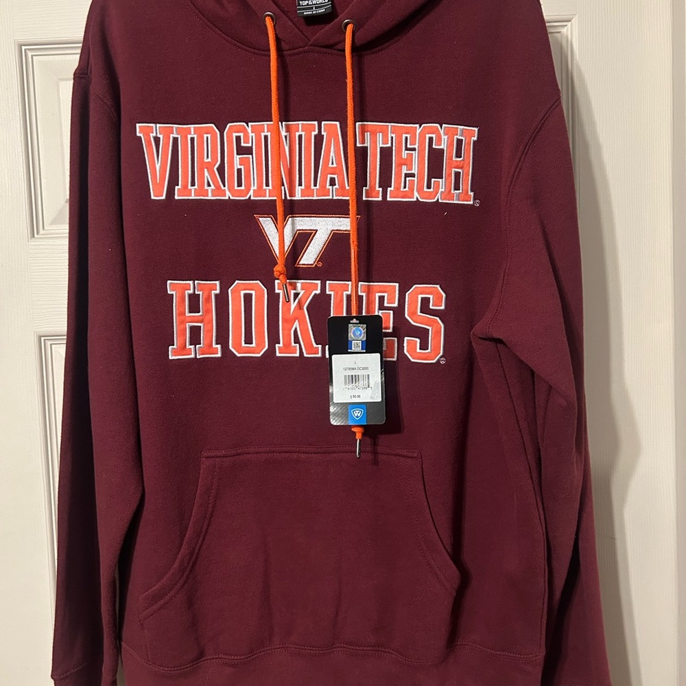 Top of the World Maroon Hoodie with Orange Details